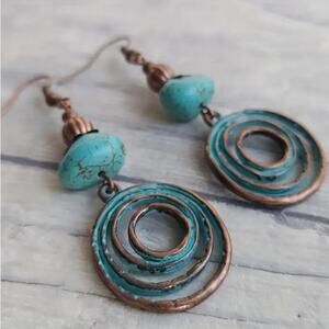 NEW - Turquoise earrings, BOHO Turquoise Jewelry, Dangle